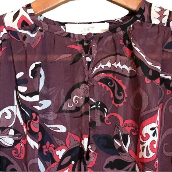 NWT! Loft paisley patterned dress. Size xs petite - Picture 2 of 13